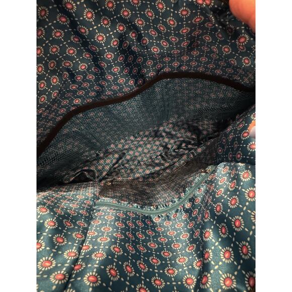 Travelon Black Tote Shoulder Bag Carry On Expandable Travel Turquoise Lining - Picture 10 of 14